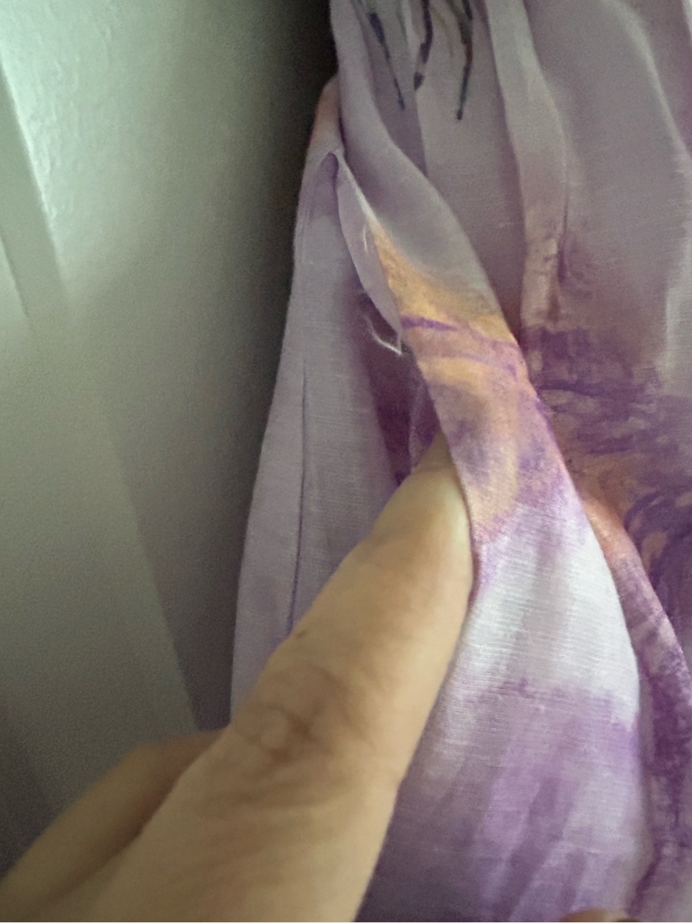 NWT Melloday Printed Shirred Lilac Multi Dress Size Medium - Picture 6 of 9